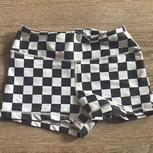 Checkered Black and White Shorts